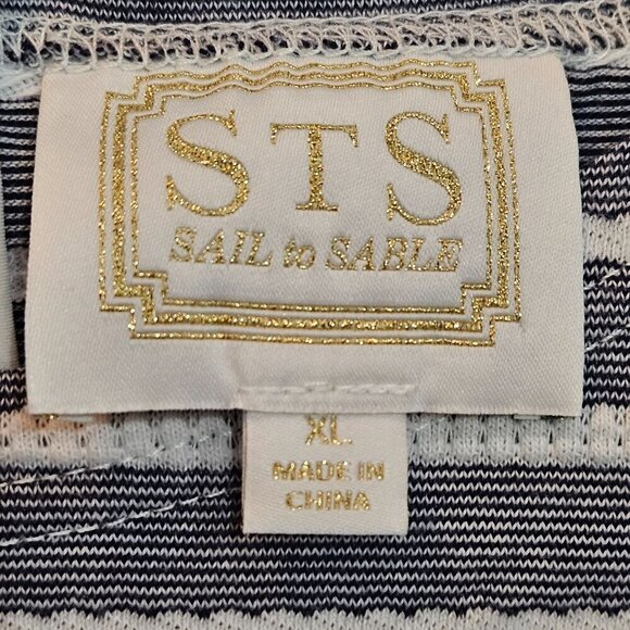 NWOT Sail To Sable STS Striped Dress XL Navy Nautical Preppy Short Sleeve - Picture 5 of 8